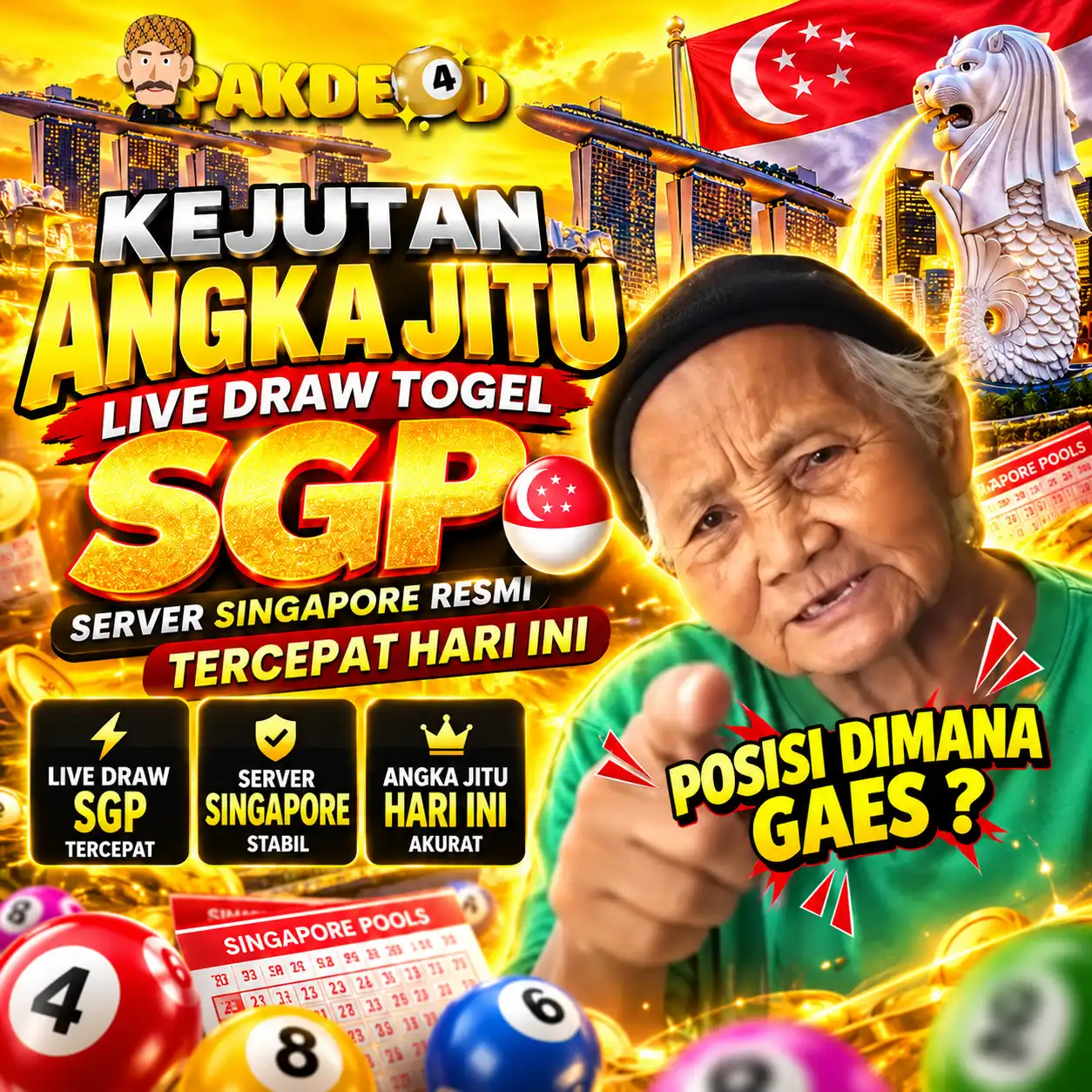 Thumbnail 1 of 3, Poster, PAKDE4D: Kejutan Angka Jitu Live Draw Togel SGP Server Singapore Resmi Tercepat Hari Ini designed and sold by PAKDE4D.